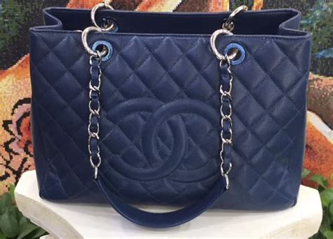 chanel royal blue caviar quilted tote|Chanel Caviar Grand Shopping Tote .